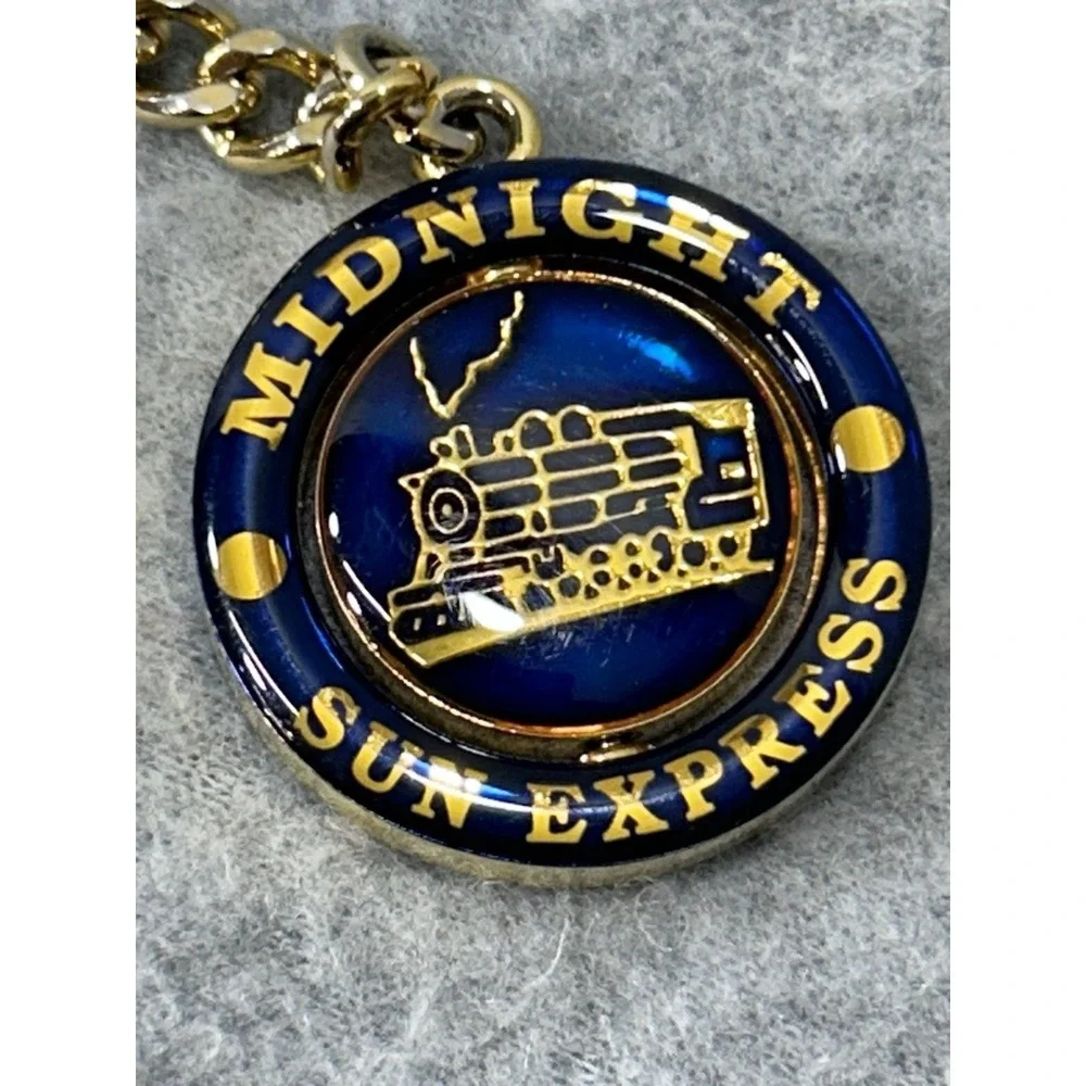 Midnight Sun Express Unisex Blue Princess Cruises Alaska Spin Keychain Gold OS